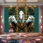 Horse Face Golden Frame
  Artistic Digital Wall Art Decor _22 - Image 2