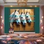 Horse Face Golden Frame
  Artistic Digital Wall Art Decor _23 - Image 2