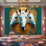 Horse Face Golden Frame
  Artistic Digital Wall Art Decor _26 - Image 2
