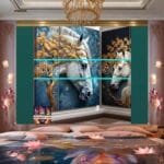 Horse Face Golden Frame
  Artistic Digital Wall Art Decor _30 - Image 2