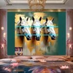 Horse Face Golden Frame
  Artistic Digital Wall Art Decor _04 - Image 2