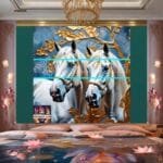 Horse
  Face Golden Frame Artistic Digital Wall Art Decor _44 - Image 2