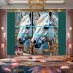 Horse Face Golden Frame
  Artistic Digital Wall Art Decor _46 - Image 2