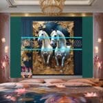 Horse Face Golden Frame
  Artistic Digital Wall Art Decor _47 - Image 2