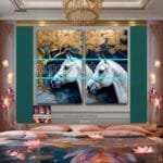 Horse Face Golden Frame
  Artistic Digital Wall Art Decor _49 - Image 2