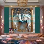 Horse
  Face Golden Frame Artistic Digital Wall Art Decor _54 - Image 2