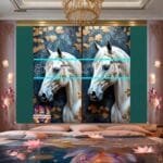 Horse Face Golden Frame
  Artistic Digital Wall Art Decor _58 - Image 2