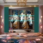 Horse Face Golden Frame
  Artistic Digital Wall Art Decor _66 - Image 2