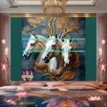 Horse Face Golden Frame
  Artistic Digital Wall Art Decor _67 - Image 2