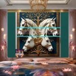 Horse Face Golden Frame
  Artistic Digital Wall Art Decor _68 - Image 2