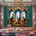Horse Face Golden Frame
  Artistic Digital Wall Art Decor _70 - Image 2