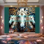 Horse Face Golden Frame
  Artistic Digital Wall Art Decor _71 - Image 2