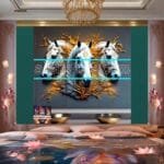 Horse Face Golden Frame
  Artistic Digital Wall Art Decor _72 - Image 2