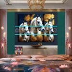 Horse Face Golden Frame
  Artistic Digital Wall Art Decor _76 - Image 2