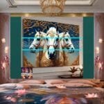 Horse Face Golden Frame
  Artistic Digital Wall Art Decor _79 - Image 2