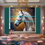 Horse Face Golden Frame
  Artistic Digital Wall Art Decor _82 - Image 3