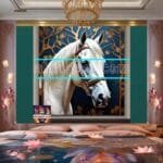 Horse Face Golden Frame
  Artistic Digital Wall Art Decor _87 - Image 2