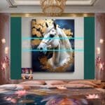 Horse Face Golden Frame
  Artistic Digital Wall Art Decor _88 - Image 2
