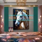 Horse Face Golden Frame
  Artistic Digital Wall Art Decor _89 - Image 2