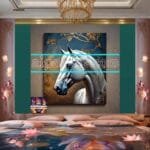 Horse Face Golden Frame
  Artistic Digital Wall Art Decor _90 - Image 2
