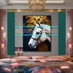 Horse Face Golden Frame
  Artistic Digital Wall Art Decor _91 - Image 2