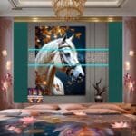 Horse Face Golden Frame
  Artistic Digital Wall Art Decor _92 - Image 2