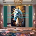 Horse Face Golden Frame
  Artistic Digital Wall Art Decor _94 - Image 2
