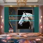 Horse Face Golden Frame
  Artistic Digital Wall Art Decor _96 - Image 2