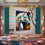 Horse Face Golden Frame
  Artistic Digital Wall Art Decor _97 - Image 2