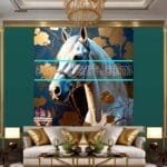Horse Face Golden Frame
  Artistic Digital Wall Art Decor _106 - Image 3