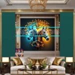 Horse Face Golden Frame
  Artistic Digital Wall Art Decor _142 - Image 3