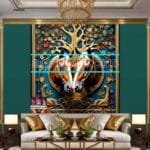 Horse Face Golden Frame
  Artistic Digital Wall Art Decor _156 - Image 3