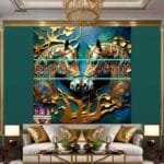 Horse Face Golden Frame
  Artistic Digital Wall Art Decor _161 - Image 3