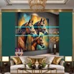Horse Face Golden Frame
  Artistic Digital Wall Art Decor _167 - Image 3