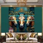 Horse Face Golden Frame
  Artistic Digital Wall Art Decor _169 - Image 3