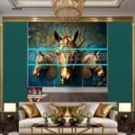Horse Face Golden Frame
  Artistic Digital Wall Art Decor _180 - Image 3