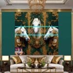 Horse Face Golden Frame
  Artistic Digital Wall Art Decor _22 - Image 3