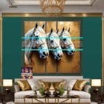 Horse Face Golden Frame
  Artistic Digital Wall Art Decor _23 - Image 3