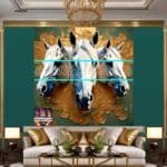 Horse Face Golden Frame
  Artistic Digital Wall Art Decor _26 - Image 3
