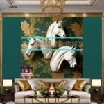 Horse Face Golden Frame
  Artistic Digital Wall Art Decor _28 - Image 3