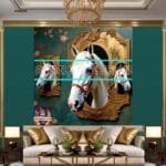 Horse Face Golden Frame
  Artistic Digital Wall Art Decor _03 - Image 3