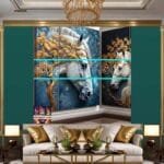 Horse Face Golden Frame
  Artistic Digital Wall Art Decor _30 - Image 3