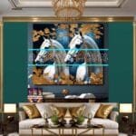 Horse Face Golden Frame
  Artistic Digital Wall Art Decor _39 - Image 3