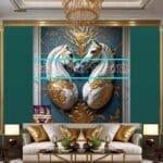 Horse Face Golden Frame
  Artistic Digital Wall Art Decor _40 - Image 3