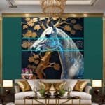 Horse
  Face Golden Frame Artistic Digital Wall Art Decor _43 - Image 3