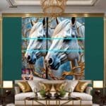 Horse Face Golden Frame
  Artistic Digital Wall Art Decor _46 - Image 3