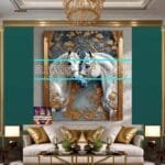 Horse
  Face Golden Frame Artistic Digital Wall Art Decor _54 - Image 3