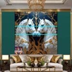 Horse Face Golden Frame
  Artistic Digital Wall Art Decor _57 - Image 3