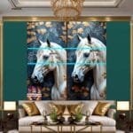 Horse Face Golden Frame
  Artistic Digital Wall Art Decor _58 - Image 3