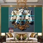 Horse Face Golden Frame
  Artistic Digital Wall Art Decor _59 - Image 3